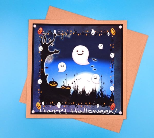 Halloween card, large, Decoupage