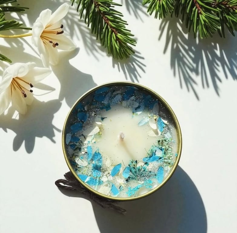 Fairy Soft and Laundry Love Soy Wax Candle Vegan Hand Poured 5oz Gold Tin