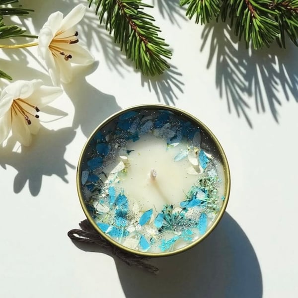 Fairy Soft and Laundry Love Soy Wax Candle Vegan Hand Poured 5oz Gold Tin