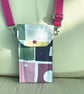 Cross body mobile phone bag, adjustable strap phone bag,
