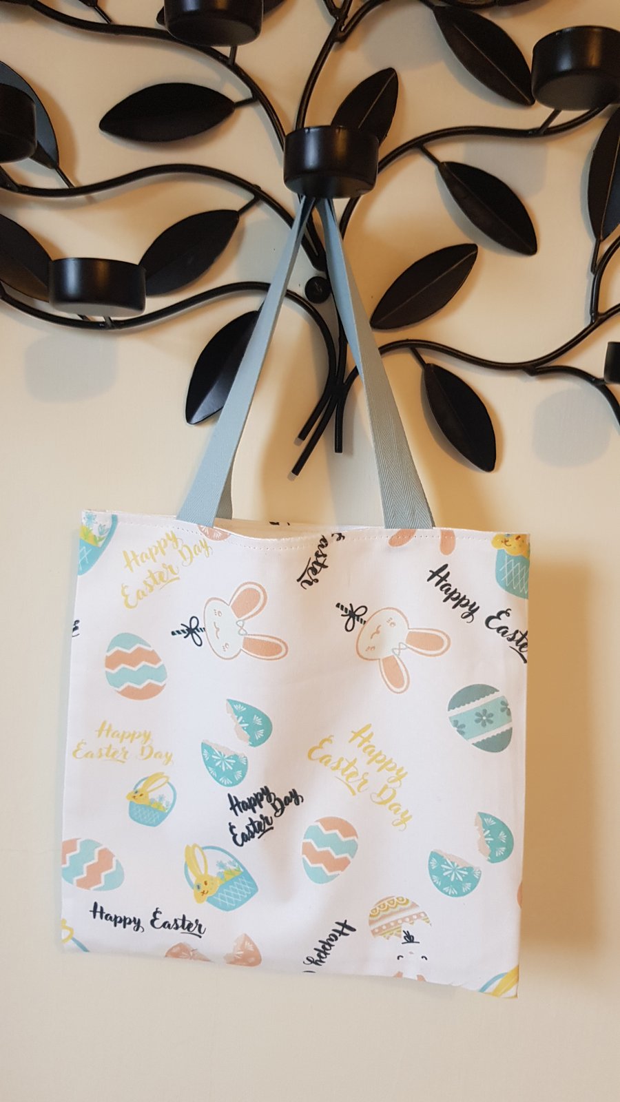 Easter bunnies bag, white 