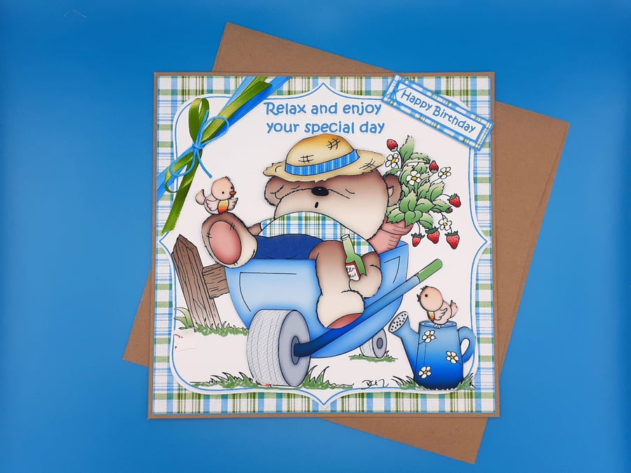 Funny Gardening Birthday Card, 8x8inches, 20x20cms