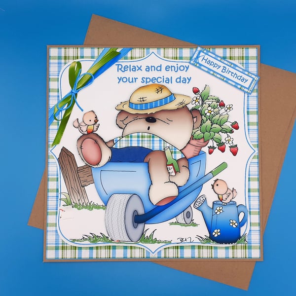 Funny Gardening Birthday Card, 8x8inches, 20x20cms