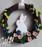 Easter Spring Rabbit Floral Wreath - Image 1