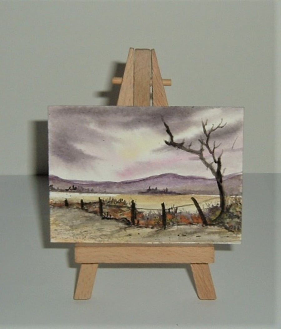 hand painted miniature aceo watercolour art ( ref F 488.J3 )