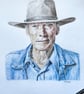 Framed original A3 portrait of Clint Eastwood