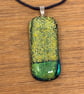 Green & Gold Dichroic Fused Glass Pendant