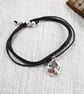 Silver Nugget Necklace or Wrap Bracelet on Waxed Cord with Copper Accents - Image 6