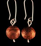 Copper Pattern Capsule Drop Earrings - Image 1