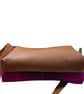 Genuine leather and Harris tweed handbag in tan and purple - Image 8