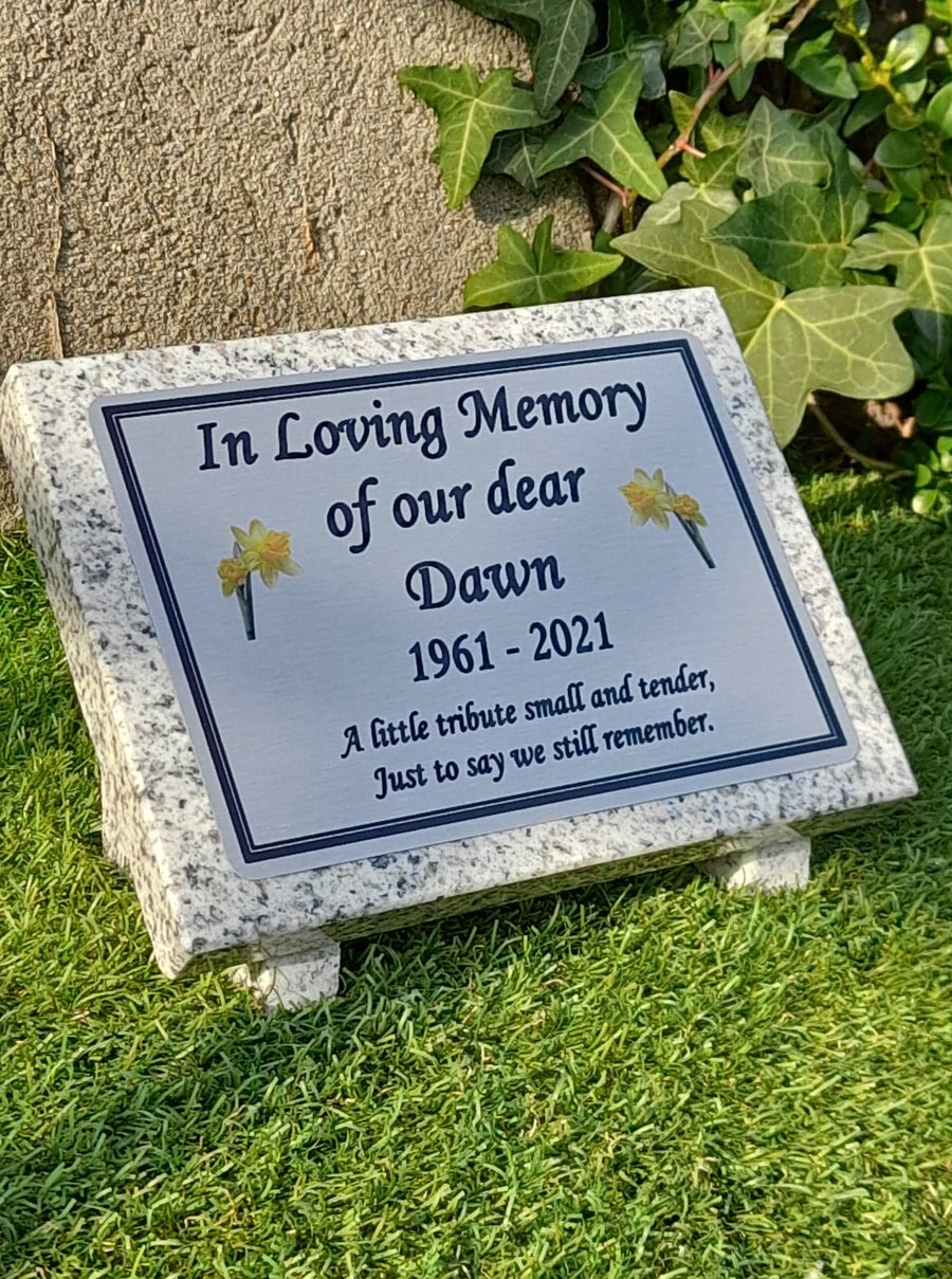 Personalised Memorial Grave Stone Granite Grave Marker Slanted Cemetery Stone