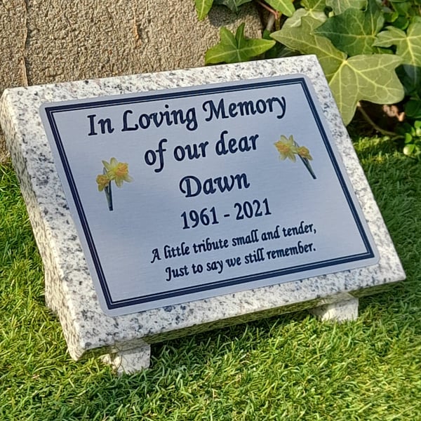 Personalised Memorial Grave Stone Granite Grave Marker Slanted Cemetery Stone