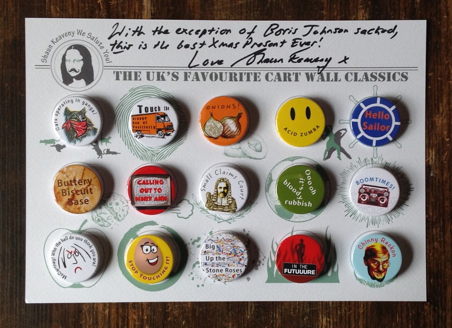 Limited Edition Signed Shaun Keaveny Cart Wall Badge Art Piece. A4. 