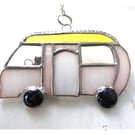  Classic Motorhome Stained Glass Suncatcher Yellow Campervan