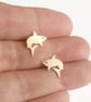 Shark Earring Studs In 9ct Yellow Gold