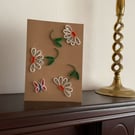 Quilled White Daisies and Butterfly