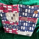 Lucky Cat Patchwork Quilted Tote Bag
