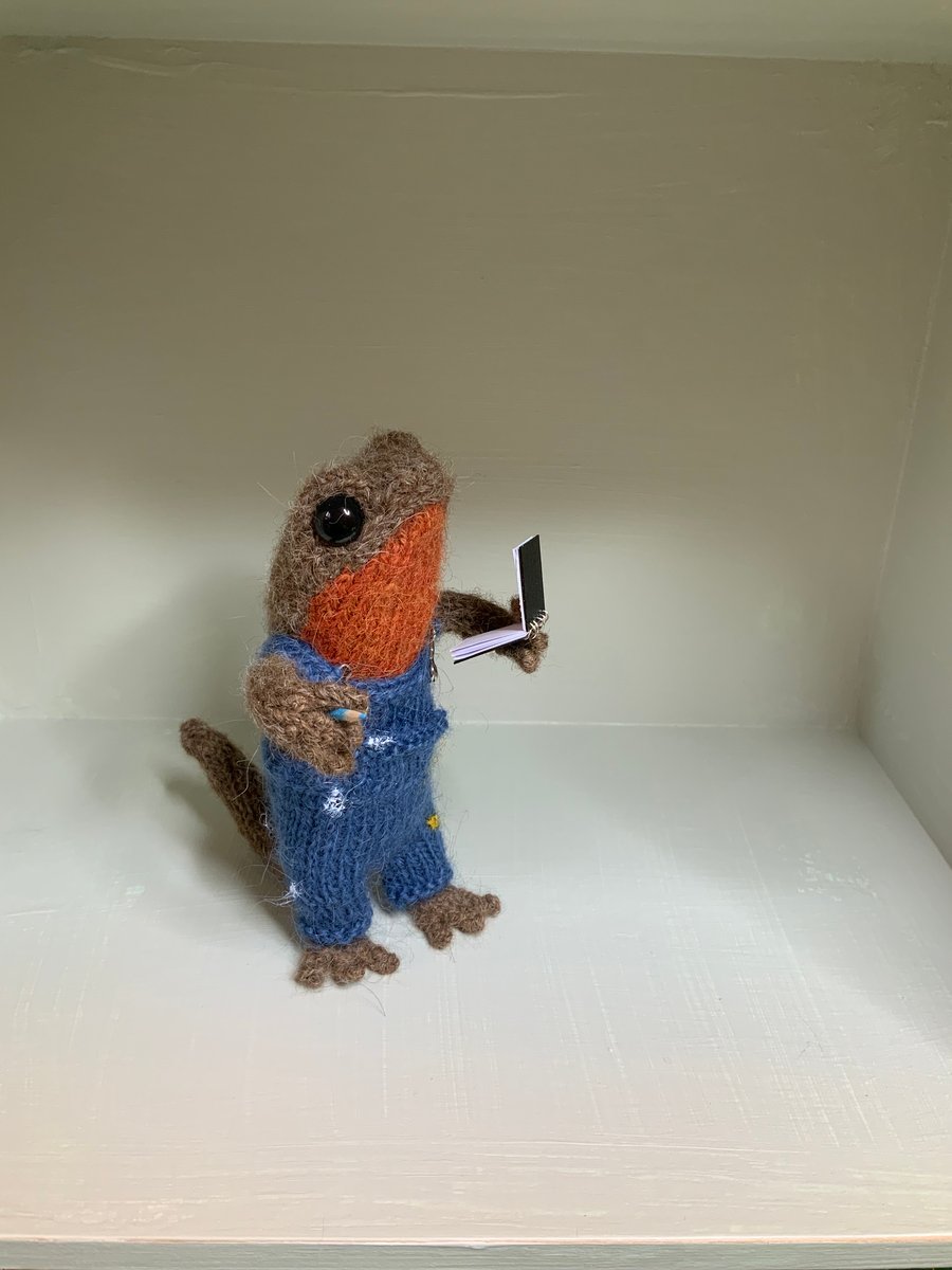 Frank! - Hand Knitted Newt - Dot Pebbles Pattern