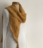 COTTON blend scarf. 'Landscape' .Soft, lightweight , all-seasons .Mustard, Gold. - Image 1