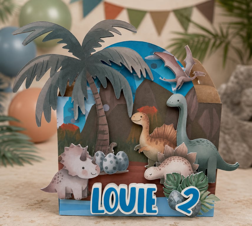 Personalised Dinosaur Party Favour Boxes, Set of 6