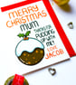 Funny Christmas Card Mum Xmas Pudding Card From Children for Mother Personalised - Image 9