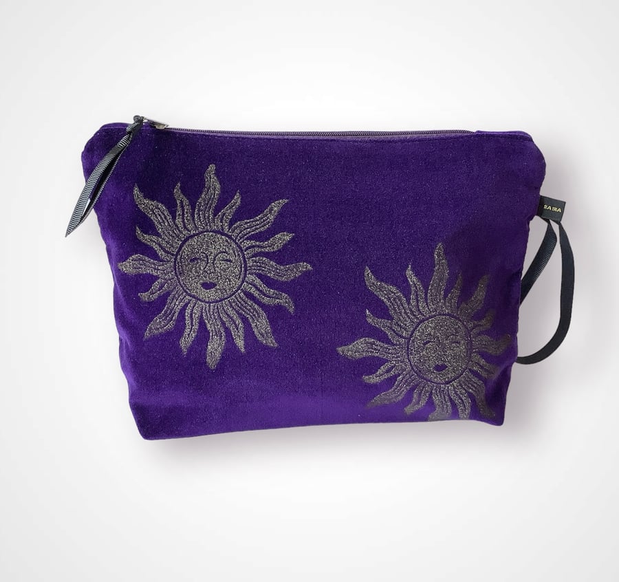 Purple Sun Velvet Makeup Bag