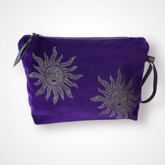 Purple Sun Velvet Makeup Bag