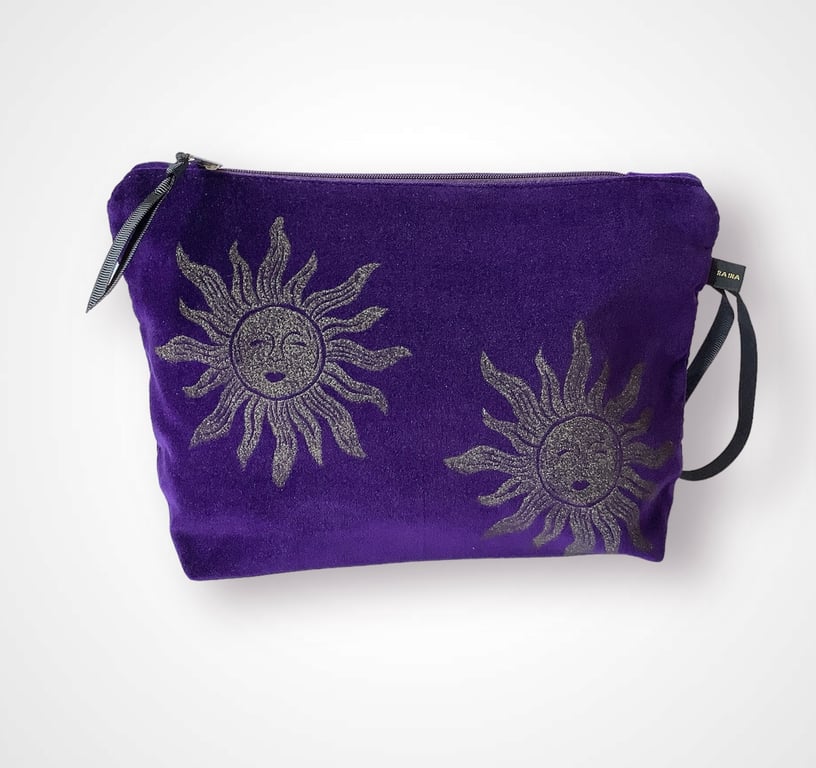 Purple Sun Velvet Makeup Bag
