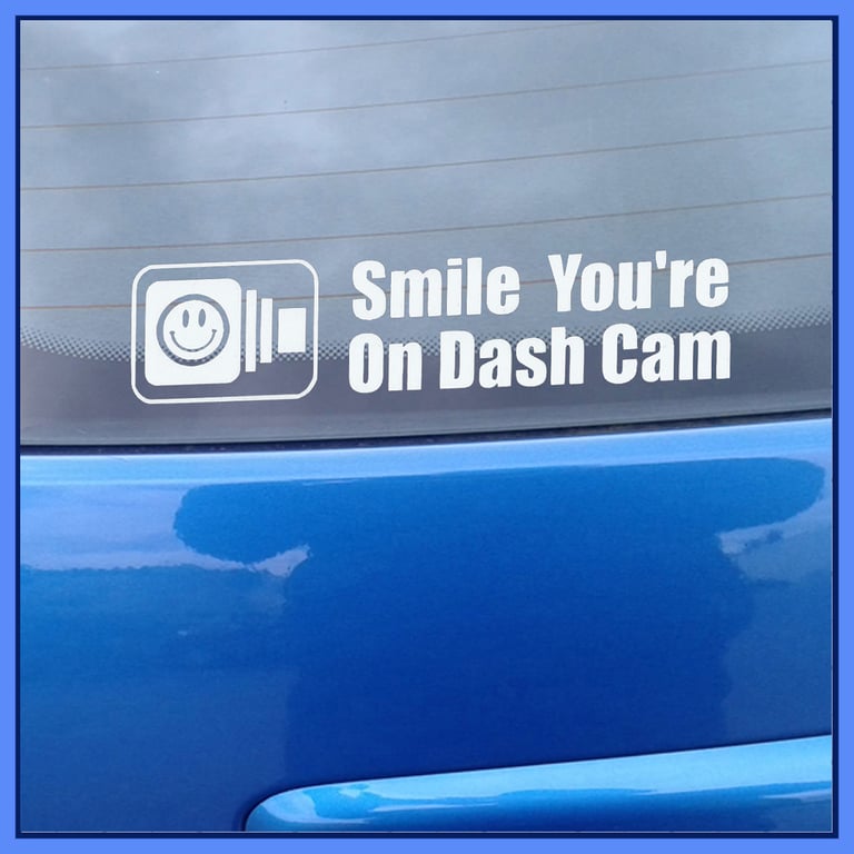 Smile You’re on Dash Cam – Vinyl Car Decal  Bumper Sticker