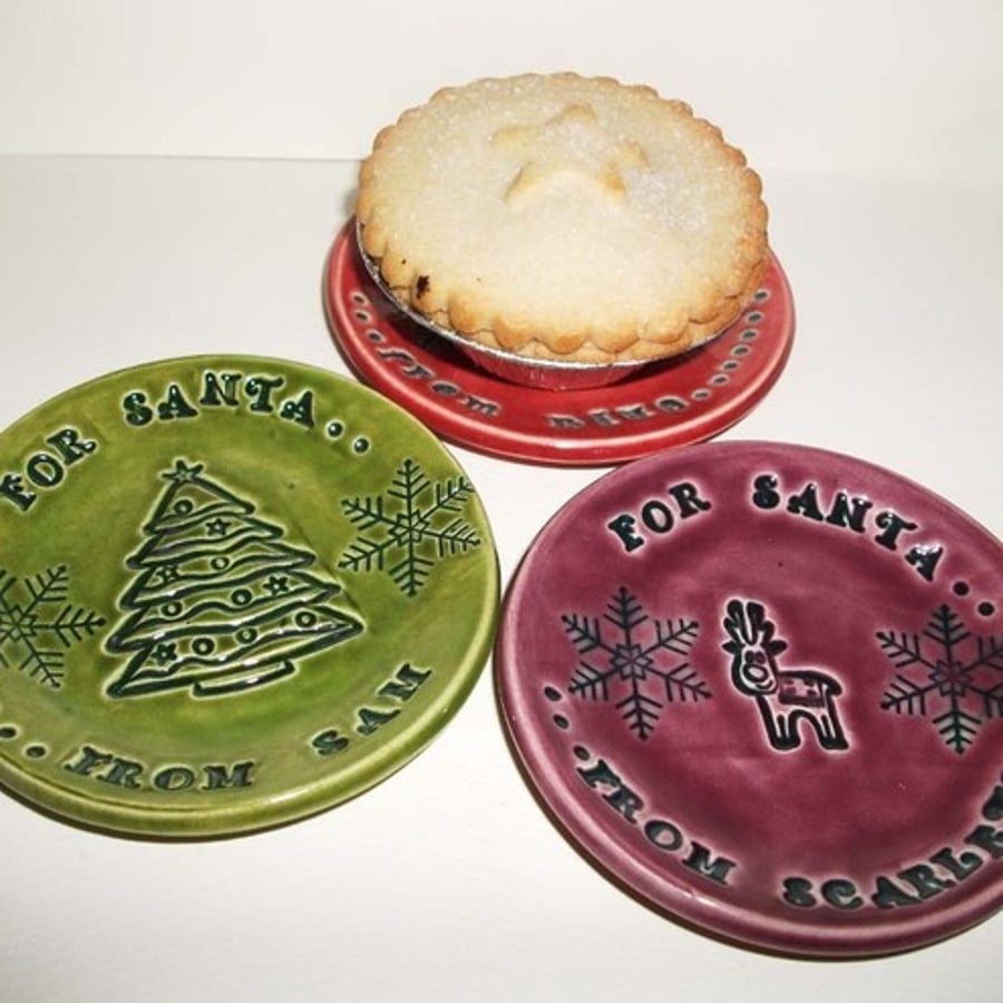 Christmas personalised individual mince pie plate