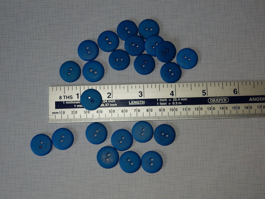 Matte blue buttons 17mm