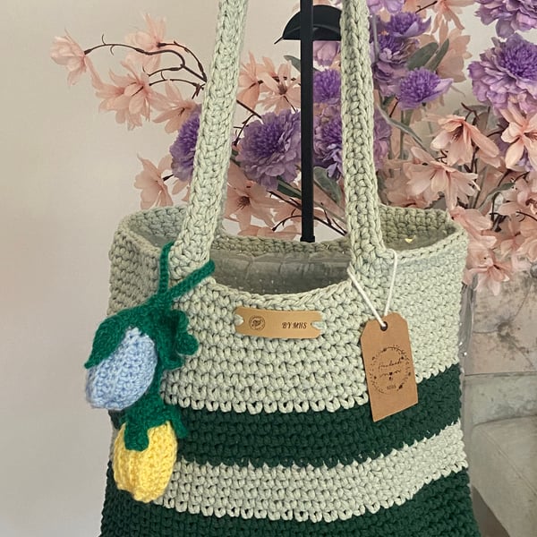 Handmade macrame crochet tote bag 