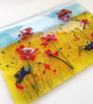 Fused Glass Poppy Meadow Art: Countryside Canvas Wall Hanging - Image 7