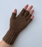 Fingerless gloves alpaca brown - Image 2