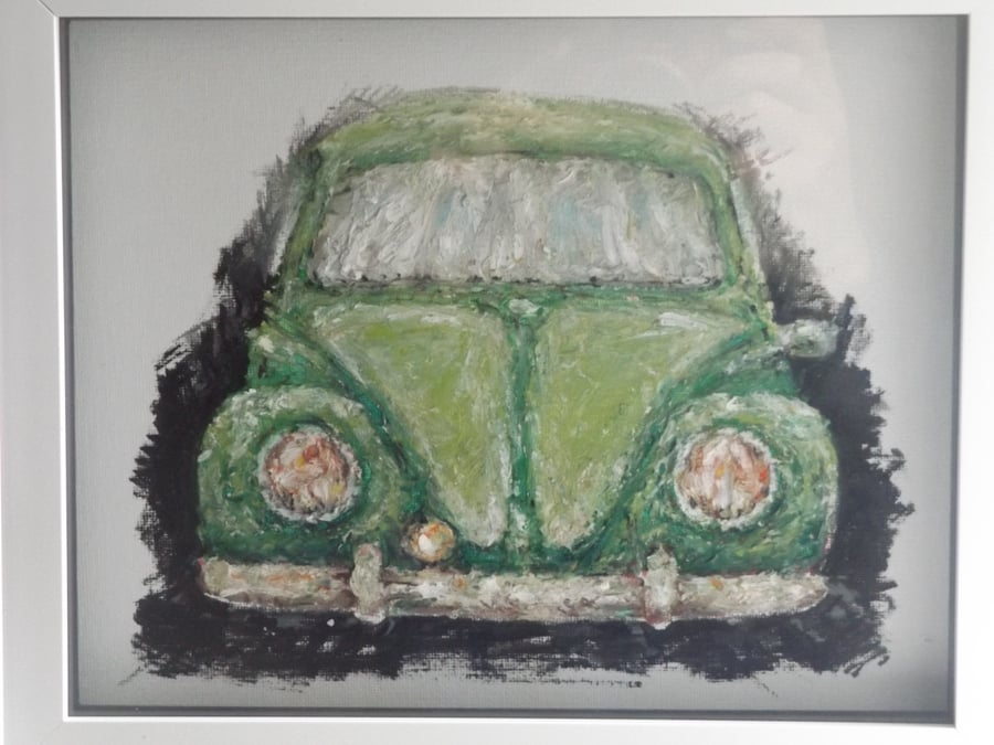 Green VW beetle 