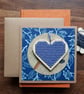 Blue Christmas decoration with robin card