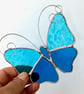 Stained Glass Butterfly Suncatcher - Handmade Decoration - Turquoise - Image 2