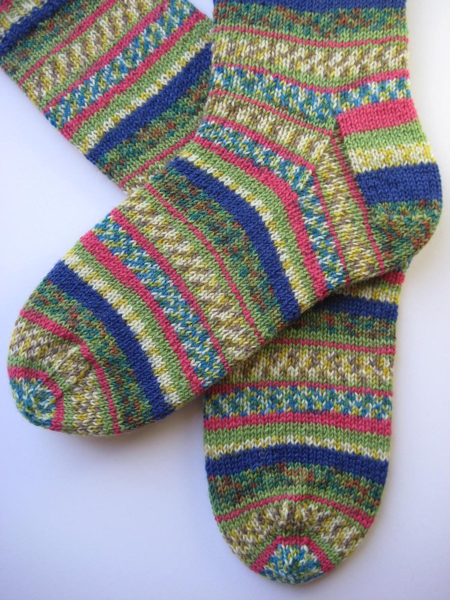 hand knit womens wool socks UK 5-7