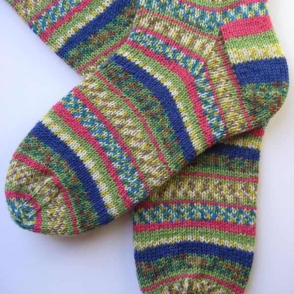 hand knit womens wool socks UK 5-7