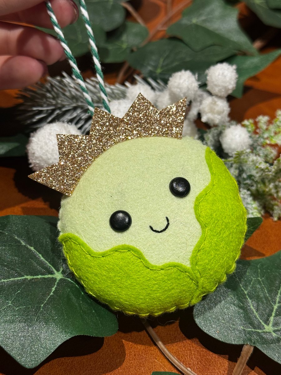 Festive Hand Sewn Felt Brussel Sprout Decoration 