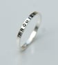 Personalised Ring, Silver stacking ring, 2mm Hand Stamped Band - Image 2