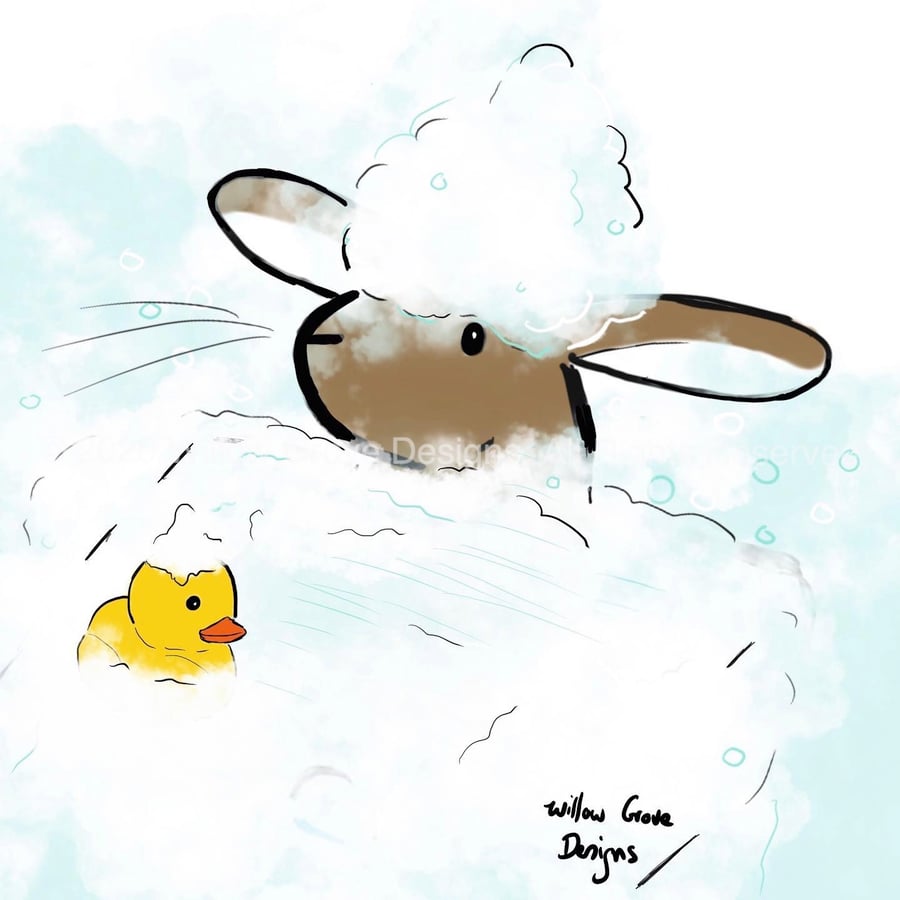 In the bath - Art Print