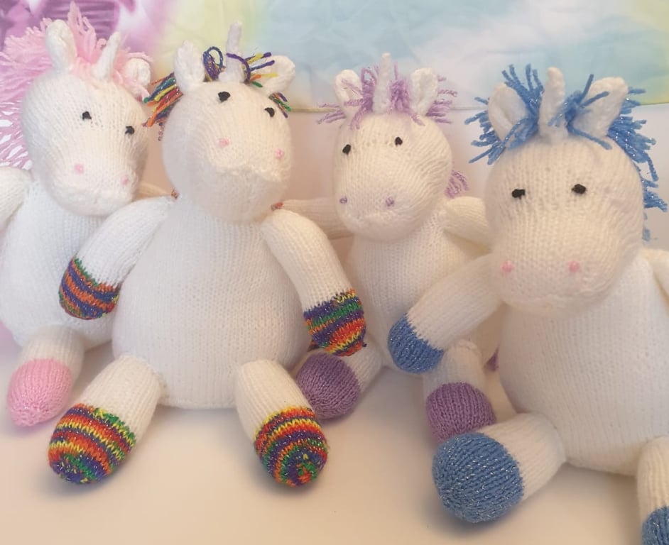 Hand knitted Unicorn toy