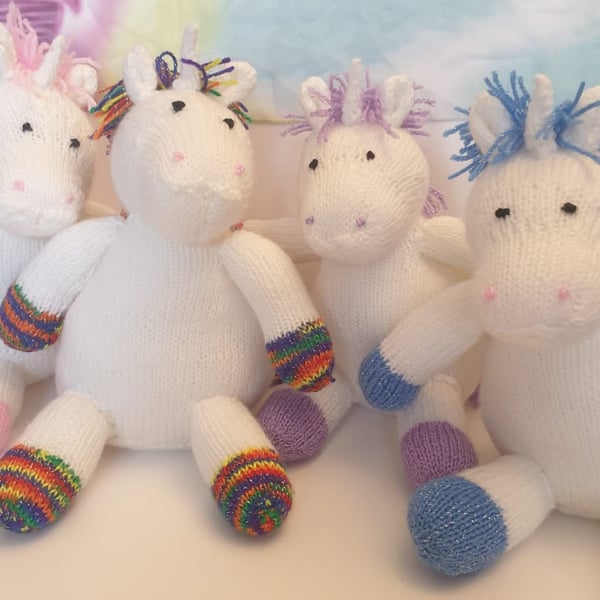 Hand knitted Unicorn toy