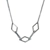 Diamond Shaped Geometric Necklace, Handmade Necklace in Sterling Silver