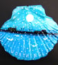 Hand Painted Scallop Shell, Worthing Pier Moon Sea Snow, Christmas Art Painting - Image 2