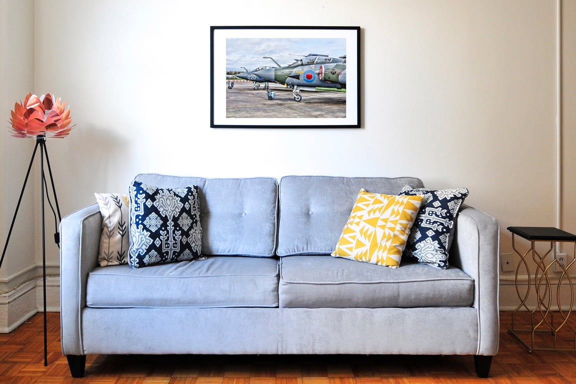 Buccaneer aircraft on runway print, vintage military aviation wall art