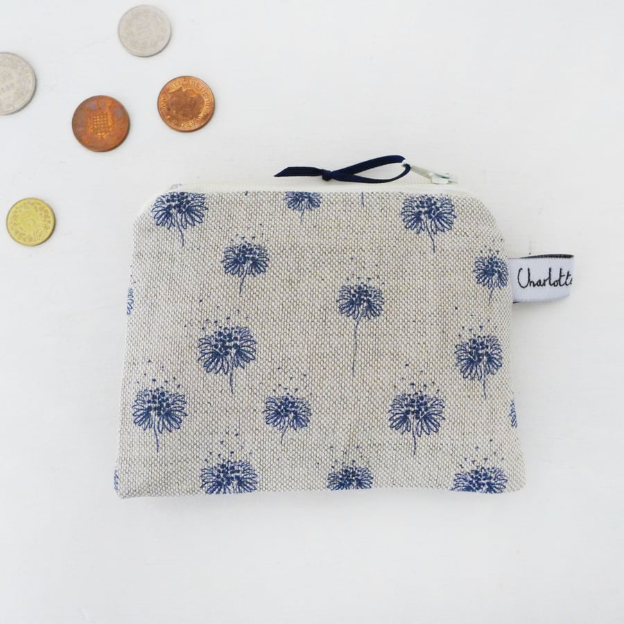 COIN PURSE - natural Dandelions
