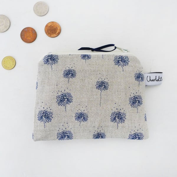 COIN PURSE - natural Dandelions