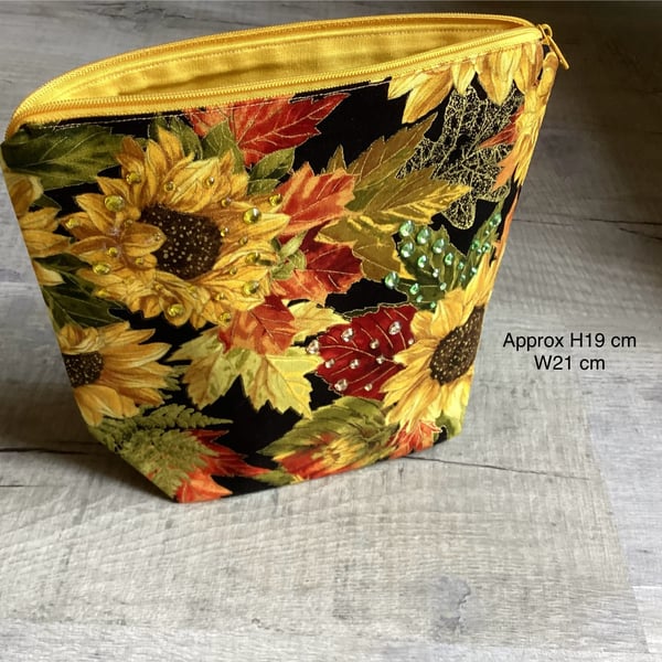 Sunflower make up bag